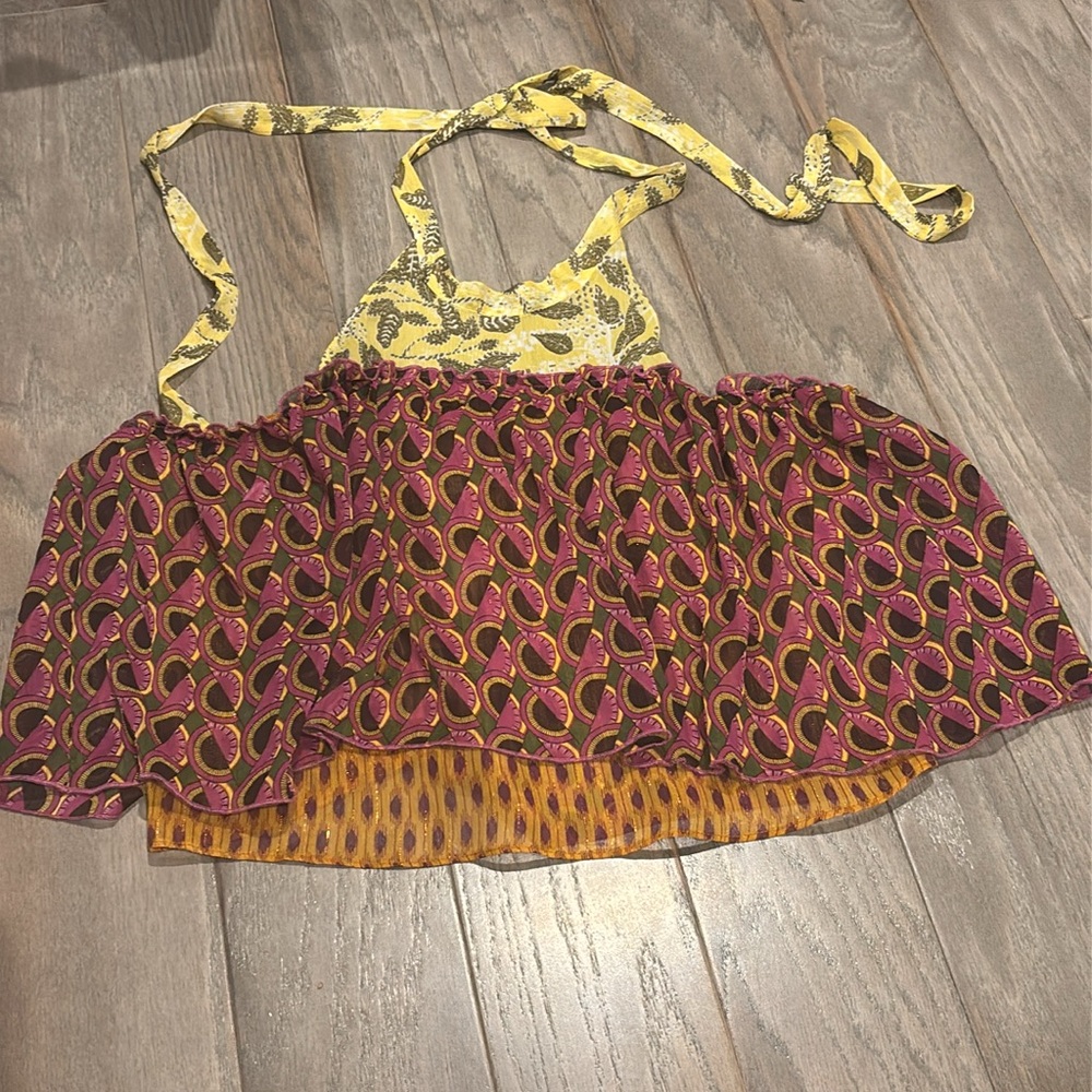 Zara Multicolor Patterned Halter Top
